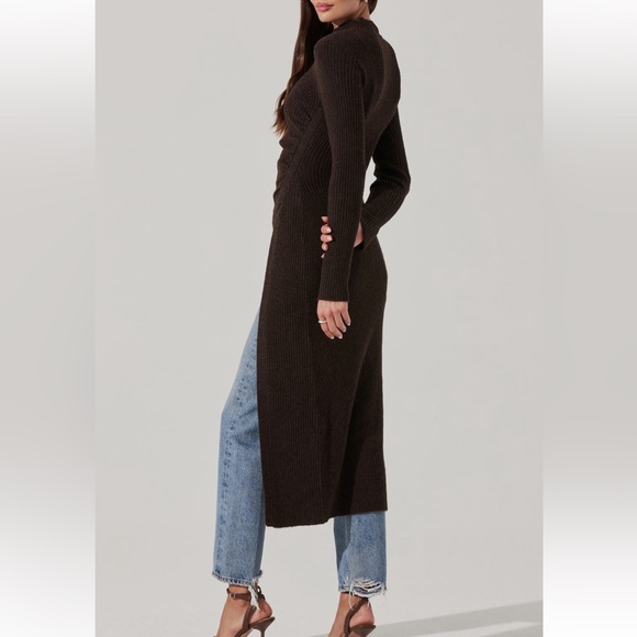 ASTR the label mock neck rib longline sweater - Picture 6 of 8